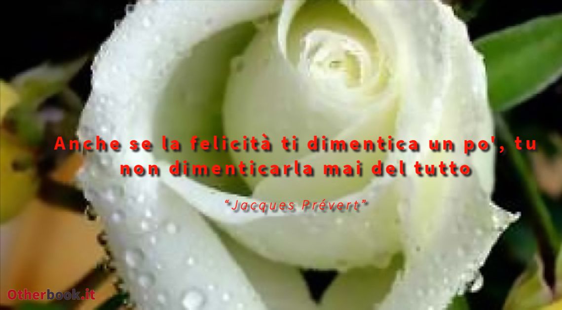 Anche se la felicità ti dimentica un po', tu non dimenticarla mai del tutto - Jacques Prévert
