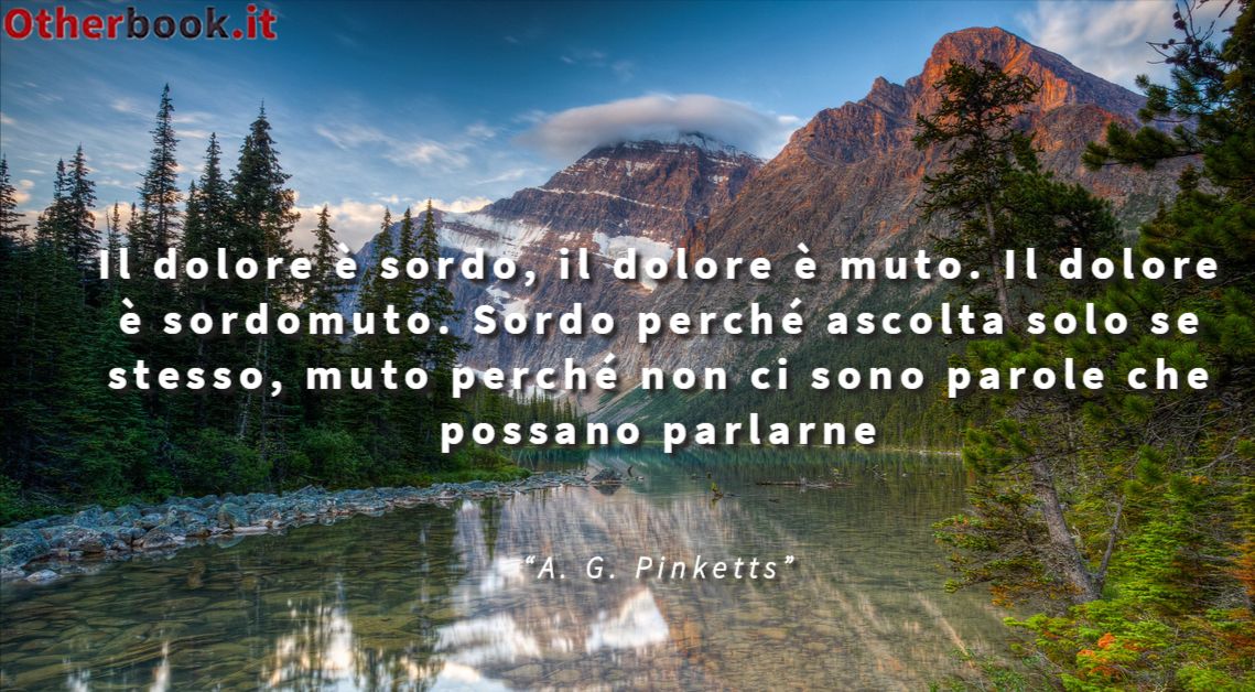 Il dolore è sordo, il dolore è muto. Il dolore è sordomuto. Sordo perché ascolta solo se stesso, muto perché non ci sono parole che possano parlarne - A. G. Pinketts